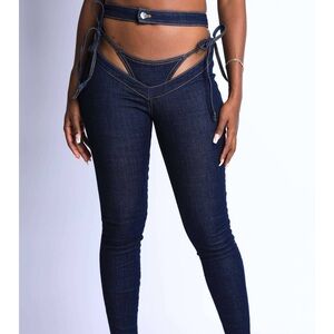 Bikini Cutout Demin Pants